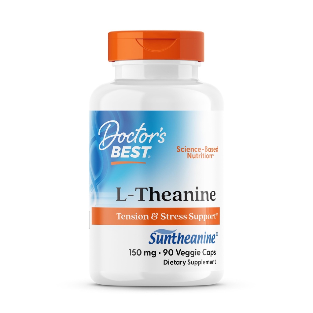 Doctor's Best L-Theanine Contains Suntheanine, Helps Reduce Stress & Sleep, Non-GMO, Gluten Free, Vegan, 150 mg (DRB-00197), 90 Count