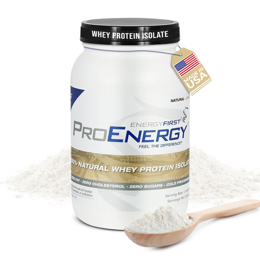 אנרגיה ראשונה דשא טבעי פד Whey חלבון אבקת מבודד, אבקת חלבון לא משועבד, חלבון ProEnergy שקד עבור Meal החלפת & Post Workout Recovery, non-GMO, Sugar & Gluten חינם 36 משרתים