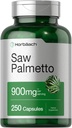 Horbäach Saw Palmetto לחלץ 900 מ"ג | 250 קפסולות | Non-GMO וגלוטן חינם פורמולה | Herb המסורתית תוסף