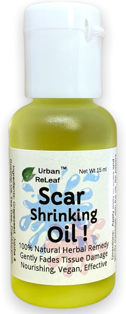 Urban ReLeaf Scar שרינק שמן! Gently Fades Tissue damage, Nourishing טבעוני יעיל. עוזר לקלואידים, Bumps, להעלות סקרים. 100% טיפול טבעי