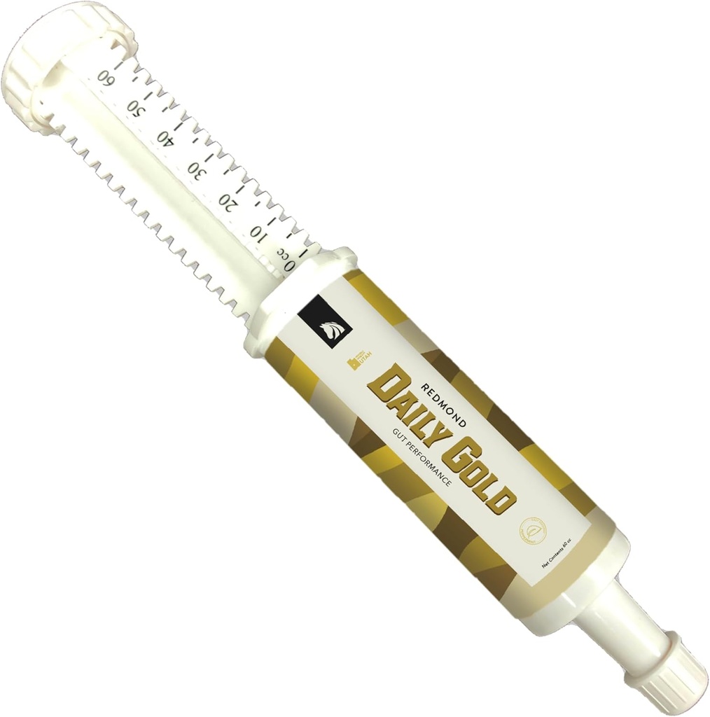 REDMOND Daily Gold Syringe Natural Healing Clay for Gastric Ulcers in Horses (Stress Relief Pre-Race Paste)