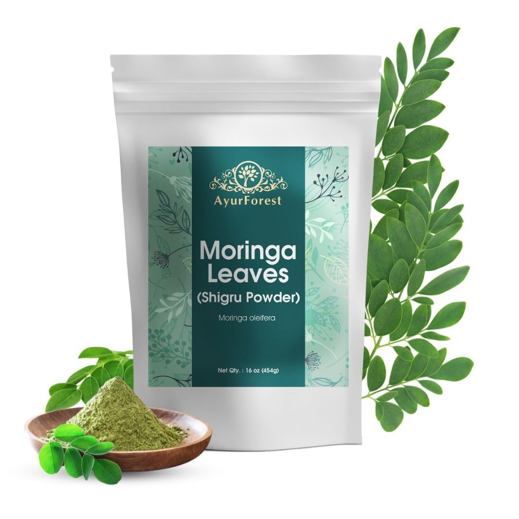 Moringa Leaves אבקת Oleifera Shigru Great in Drinks and Smoothies 16 Ounce