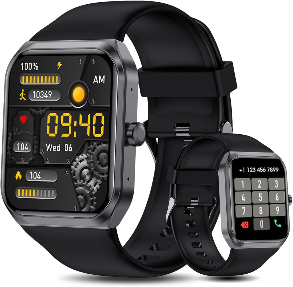 שעונים חכמים עבור נשים (Answer Make Call), 1.95" Fitness Watch עם Blood Oxygen Heart Rate Sleep Monitor, 100+ Sports IP68 Waterified Fitness Watch for Android Phones