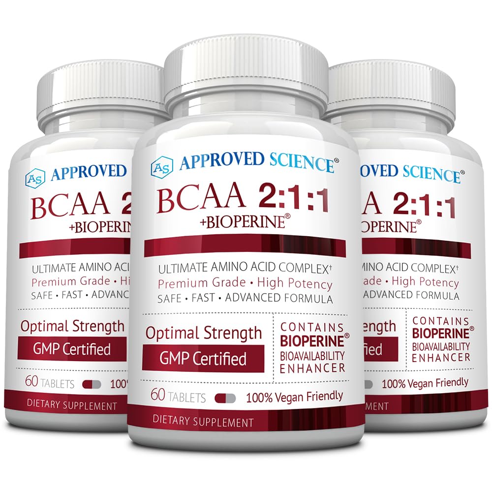 תוסף מוסמך למדע BCAA - 180 טבליות - 2400 מ"ג - הגדלת ביצועים ולהגדיל את התפתחות השרירים - L-Leucine, L-Isoleucine, L-Valine - Made in USA, non-GMO
