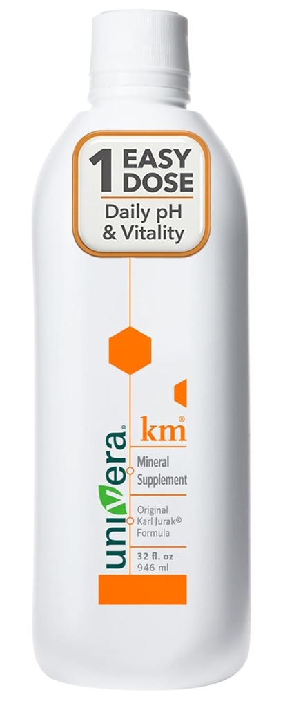 Univera ק"מ, נוזל פוטאסום תומך, 32 oz (1PK), איזון דם pH של הגוף, קרל ג'ארק המקורי העובר, Earthy Taste (30-Day Supply)