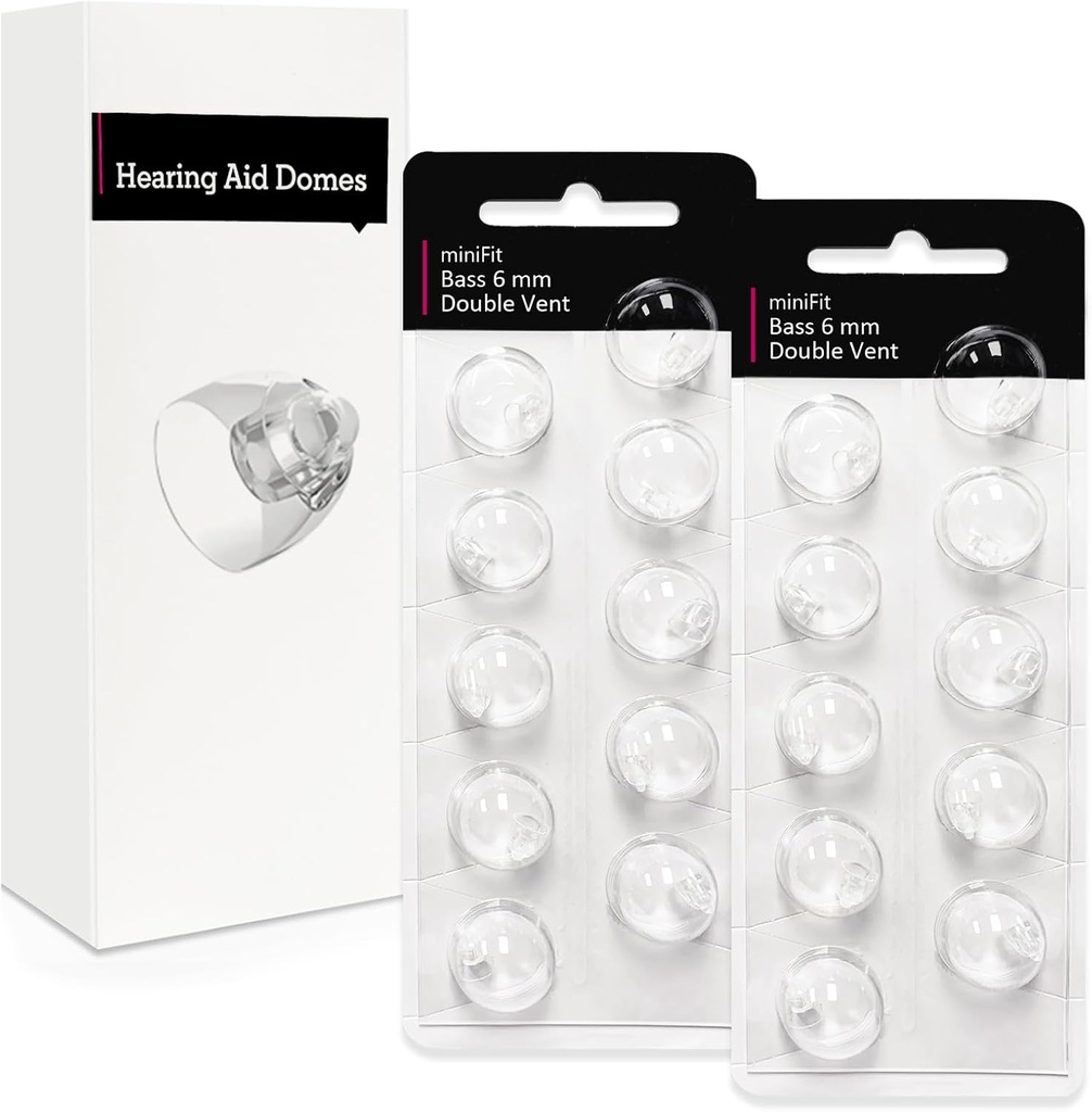 Double Vent 6mm-Hearing Aid Domes for Oticon Minifit, Oticon Hearing Aid Supplies, החלפת חלקים אביזרים יוניברסל Oticon Domes for Hearing Aids ניקוי Kits (20 Pcs)
