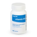 MAJOR ויטמין D3 10mcg (400 IU) - מכיל 25 מ"ג של Calcium - תוספת תזונתית - 100 טבליות (1 Pack)