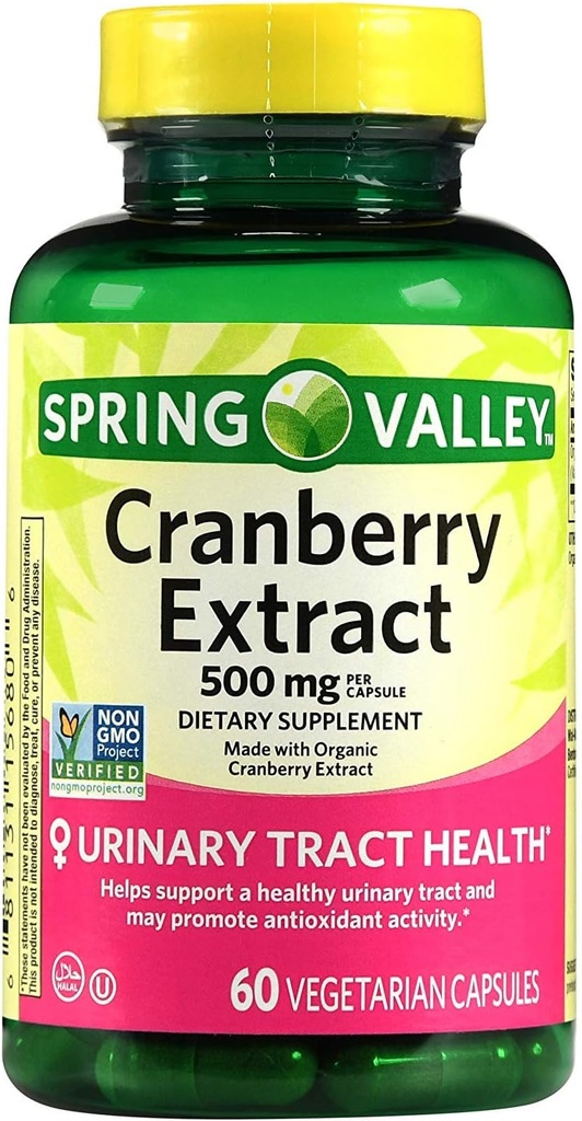 Spring Valley Cranberry Extract, 60 ספירה, 500 מ"ג לקפסולה