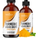 צניחה נוזלית Turmeric Curcuminoids - תמיכה טבעית משותפת ובריאה עם 95% סטנדרטיקלונואידים עבור הטוב ביותר Absorption - non-GMO, Gluten Free 4 Fl Oz (Pack of 2)