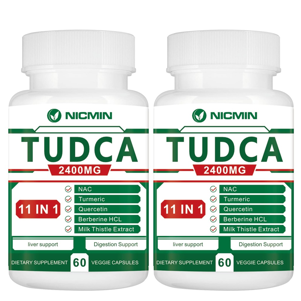 TUDCA תוסף 2400MG, Bile Salts Complex for Liver Detox & Gallbladderse, Anti-Aging for Men and Women, Digests Health 120 קפסולות