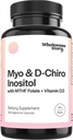 Myo-Inositol & D-Chiro Inositol קפסולות עם MTHF, Folate, ויטמין D | תמיכה ב- Ovarianfunction, הורמון ו- Homocysteine Levels | תוספי פוריות לנשים | 360 Count 40:1 Ratio