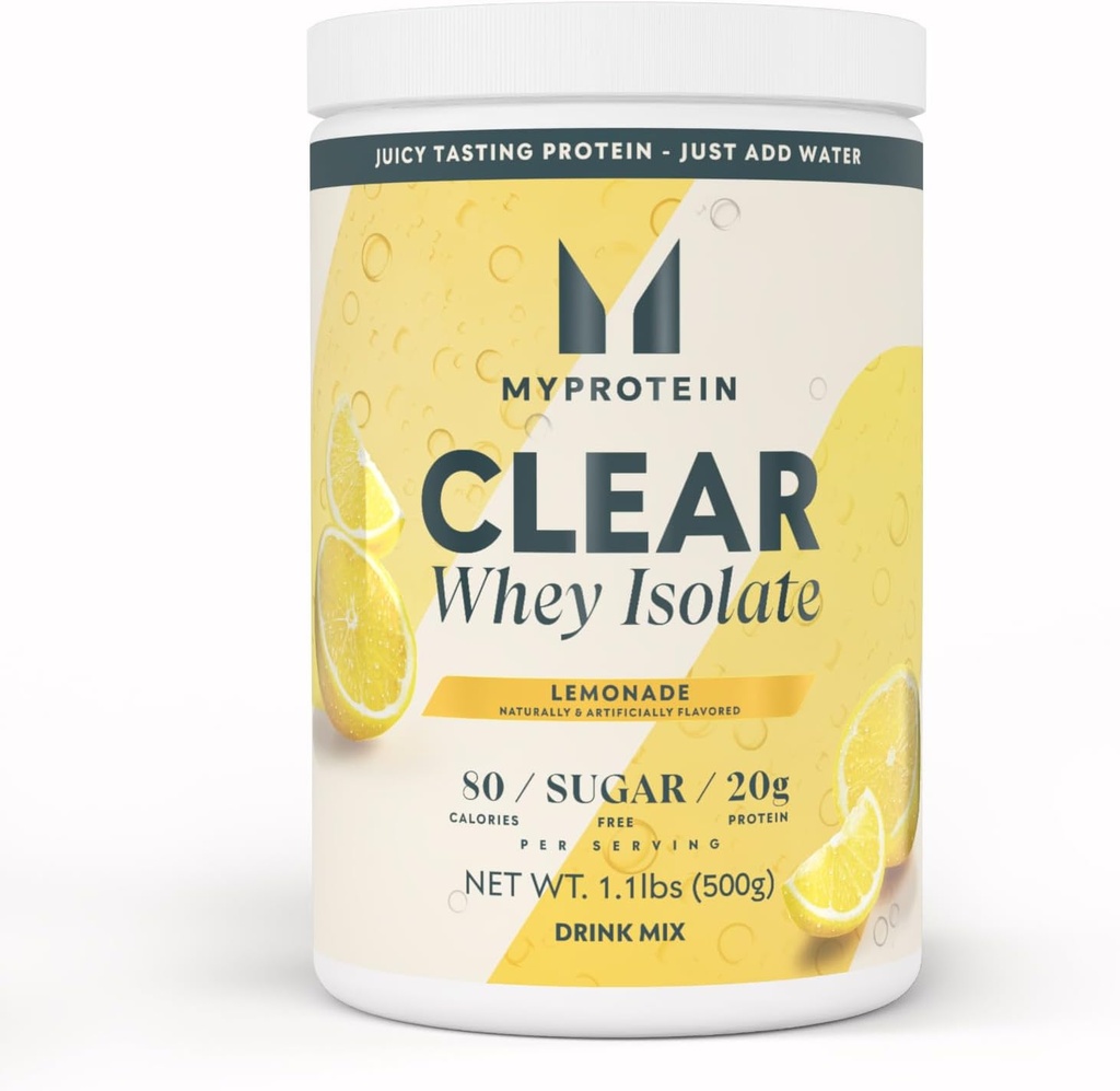 Myחלבון Clear Whey Isolate אבקת חלבון, 1.1 Lb (20 משרתות) לימונדה, 20g חלבונים לשרת, באופן טבעי משתכר משקה Mix, חלבון יומי לוקח ביצועים גבוהים