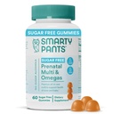 SmartyPants Prenatal ויטמינים עבור נשים, סוכר חינם Multivitamin חניכיים: Methylfolate, אומגה 3 (ALA) ויטמין D3, C, ויטמין B12, B6, A, K & Zinc, Inositol, Erythritol חינם, 60 (20 יום אספקה)