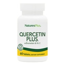 NaturesPlus Quercetin Plus עם ויטמין C & Bromelain - 650 מ"ג, 60 טבליות Vegetarian - Gluten-Free - 30 משרתים