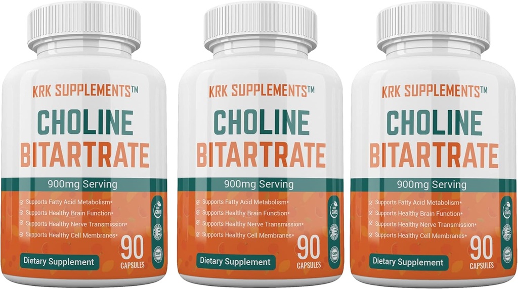 3 בקבוקים כולסטרול Bitartrate 900mg Per המשרת 270 קפסולות מוחלטות KRK תוספים