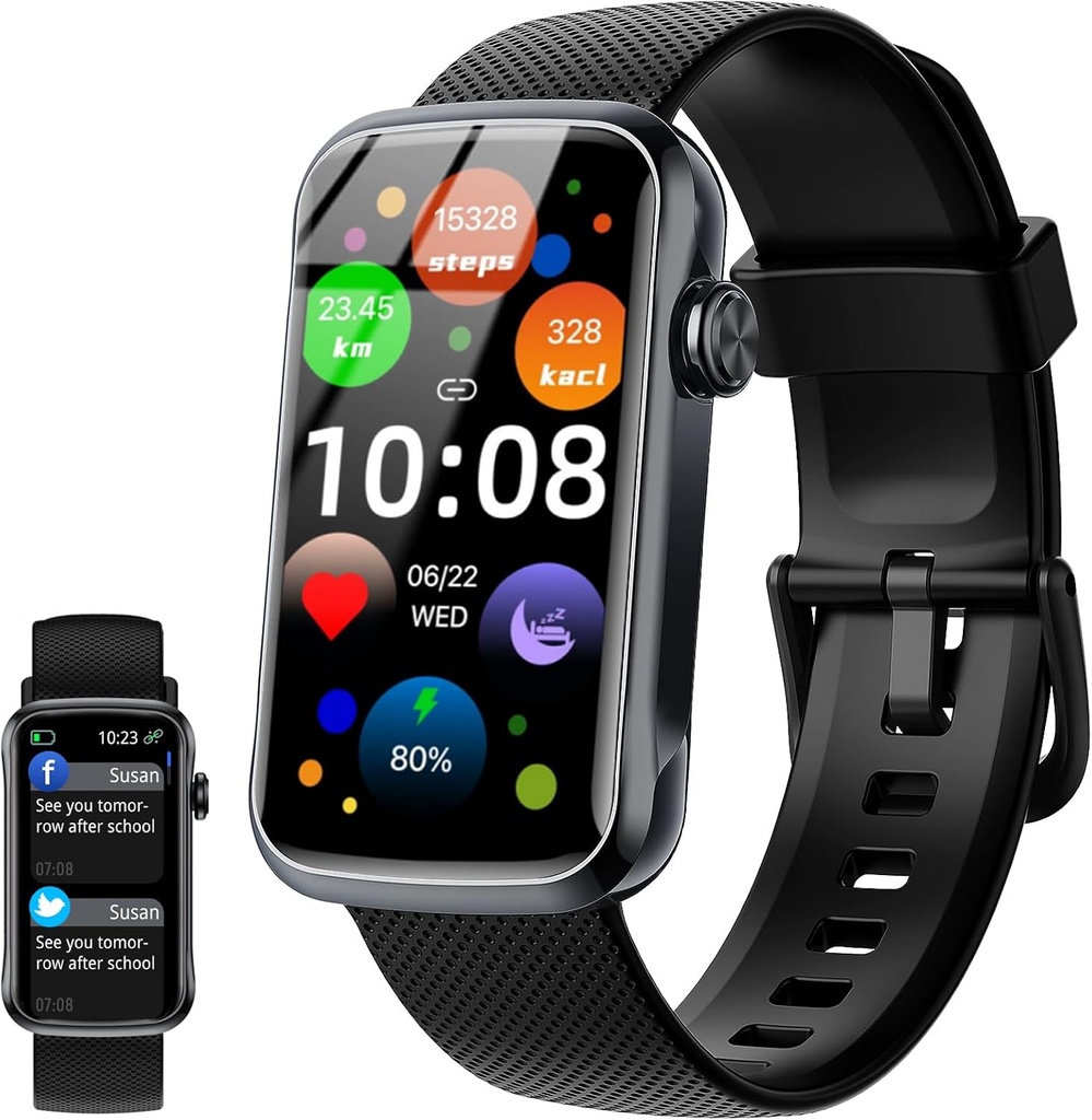 Smart Watch, 1.47" HD Smartwatch עבור גברים עם 24 מצבי ספורט, IP68 Waterified Fitness Tracker עם קצב לב 24/7 / Sleep/SpO2 Monitor, Step Tracker, Pedometer, Work Tracker עבור Android iOS