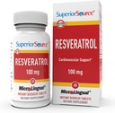 מקור גבוה Resveratrol 100 מ"ג - תוספת תזונתית עבור הזדקנות בריאה - תמיכה המוח והלב בריאות - non-GMO & Gluten-Free - 60 טבליות microLingual Instant-Dissolve