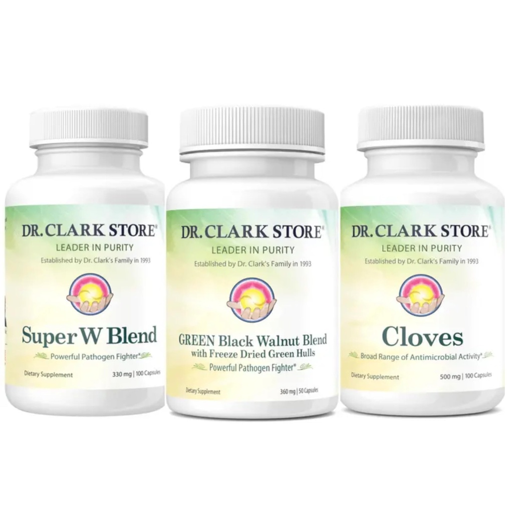 Dr Clark Store Intestine Support & Cleanse Kit - with Freeze-Dried Green Walnut Hulls, Wormwood, ו- Cloves-Helps לשמור על תפקוד אופטימ בלתי חוקי