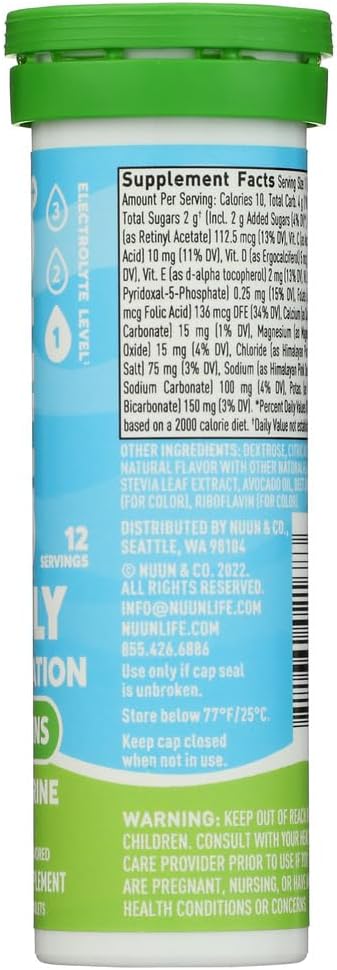 Nuun ויטמינים: Electrolyte + ויטמינים שותים טבליות, Tangerine Lime, 12 Count (Pack of 4)