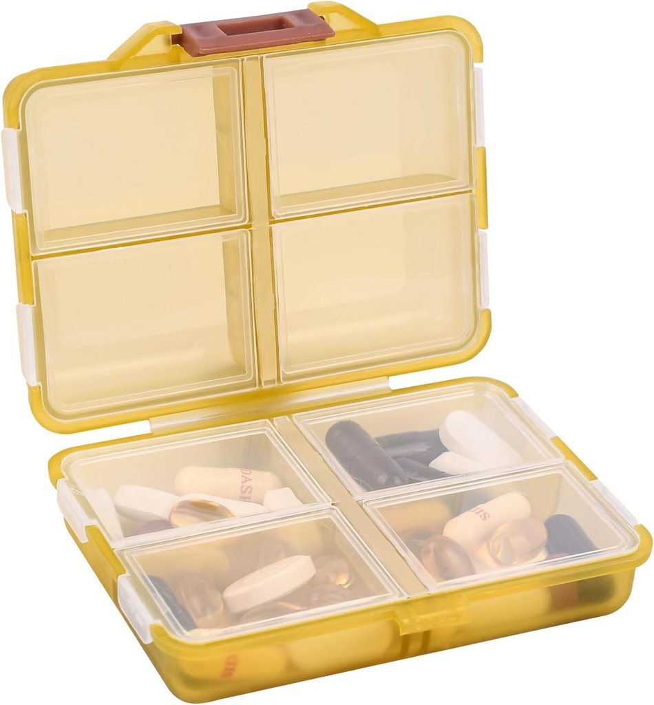 Travel PillPSKer Small 8 Grid השוואתיות גלולות הולדר Box - Portable Medicine Container Case - דיילי שבוע מארגנת