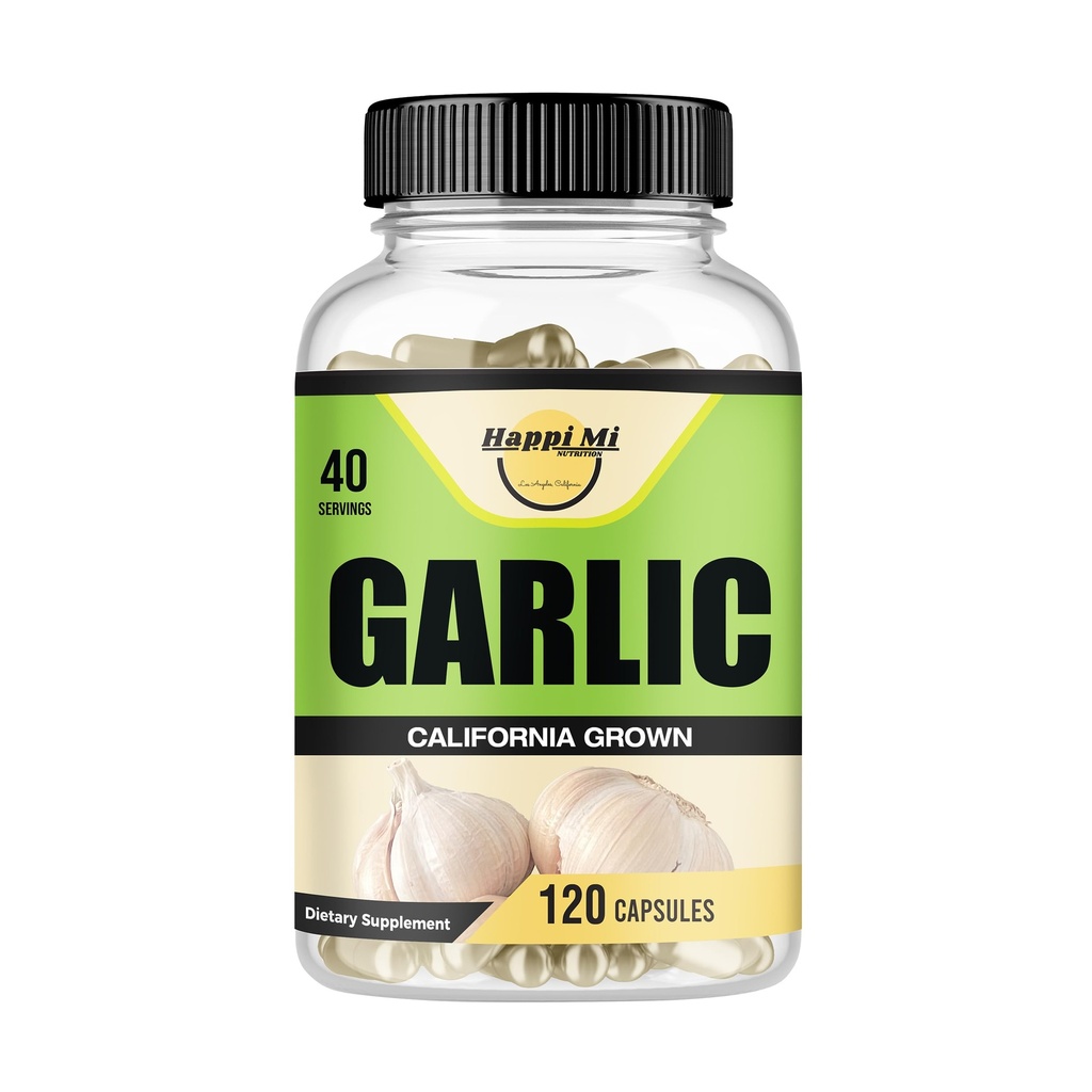 קפסולות Garlic 2400 מ"ג - Made with Organic Garlic Bulbs, California US Grown - Natural Immune Support Supplement 40 Day Supply