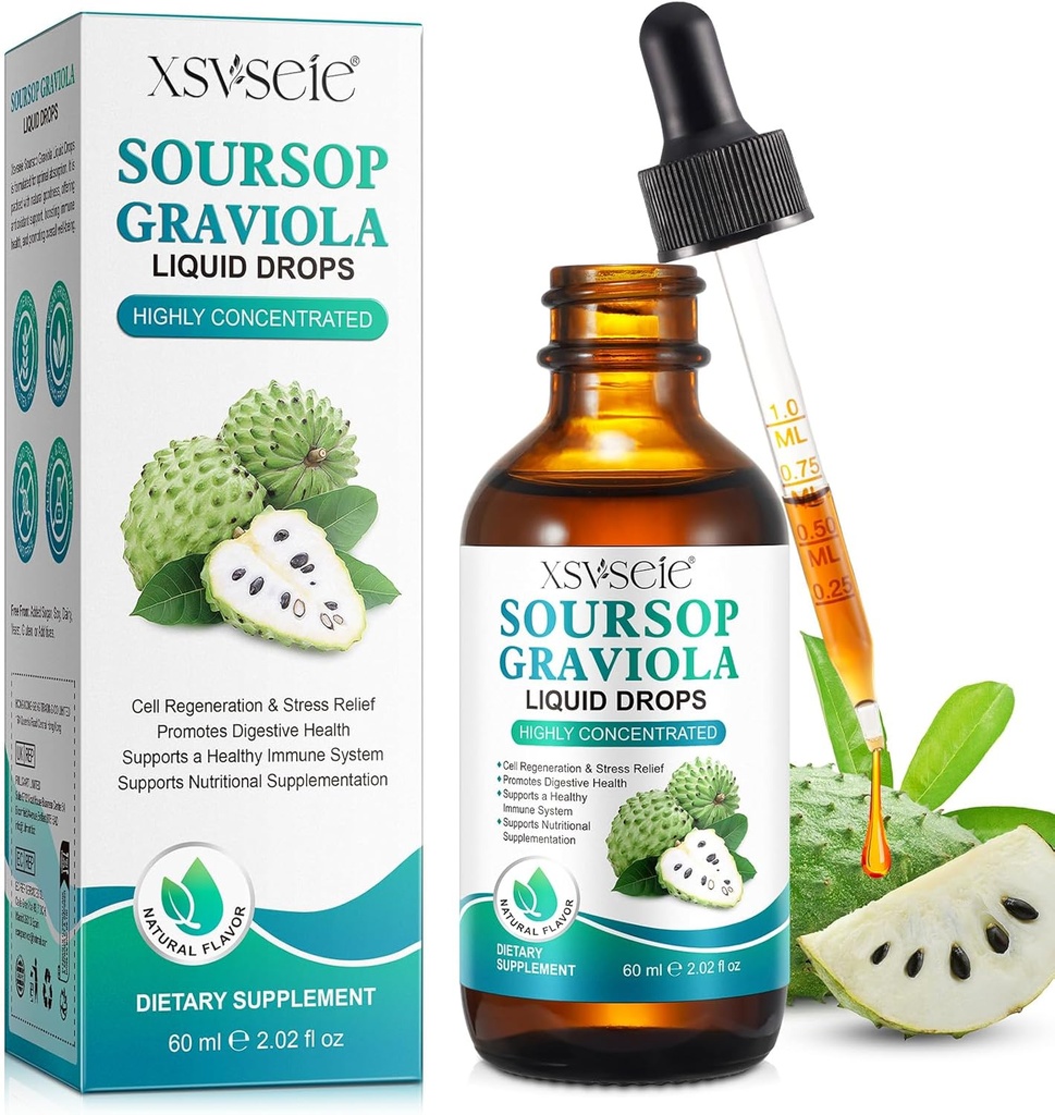 Soursop Bitters נוזל, Soursop Graviola נוזל טיפות טבעי Multivitamin Soursop Leaf Extracts Soursop שמן עבור גברים ונשים