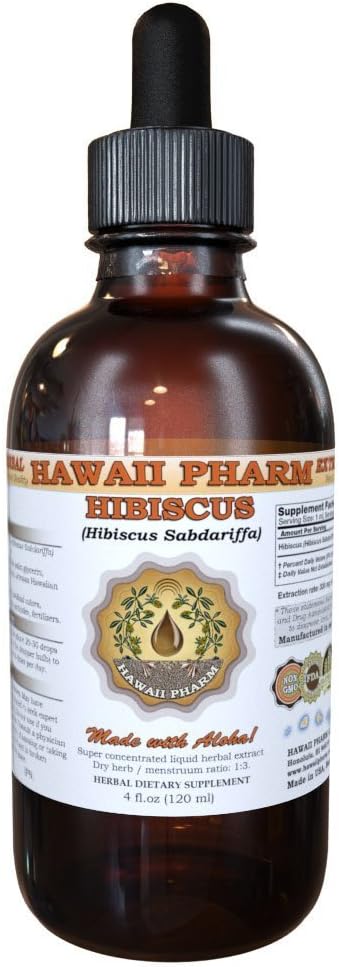 הוואי Pharm Нibiscus נוזל לחלץ, פרחים אורגני Нibiscus (Нibiscus Sabdariffa) Tincture תוסף 4 ozozoz