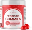 Calm by Wellness Probiotics, Strawberry-Flavored, All-Natural טבעוני פרוביוטיקה למבוגרים, 10 מיליארד CFUs, פרוביוטיקה עבור סדירות Digestive, Immunity, Skin Health ו- Gut Health