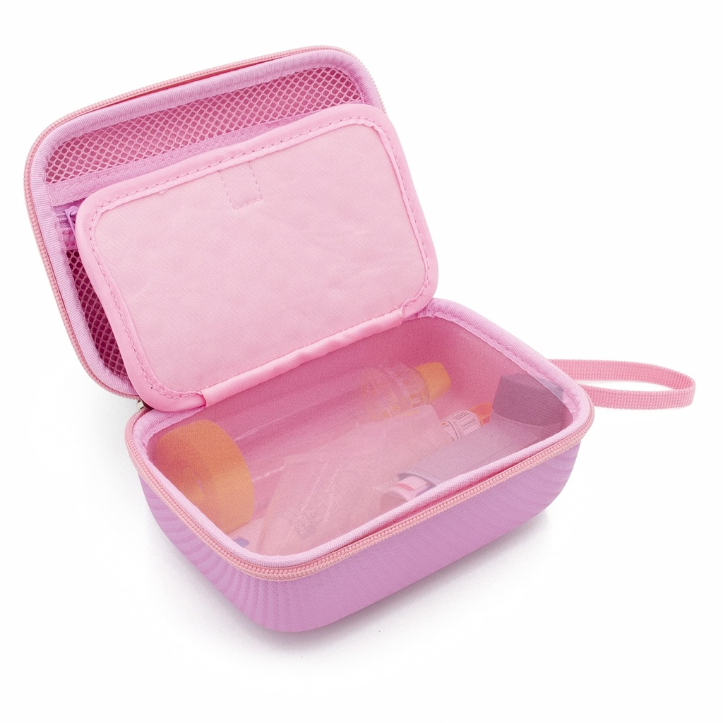 CASEMATIX Pink Travel Case Compatible with Asthma Inhaler, Masks, Spacer - Case Only