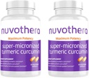 Nuvothera Super-Micronized Turmeric Curcumin קפסולות 2-Month Supply Absorption, Whole Root, Non-GMO, Skin, Gut Health & Antioxidants (120 קפסולות)