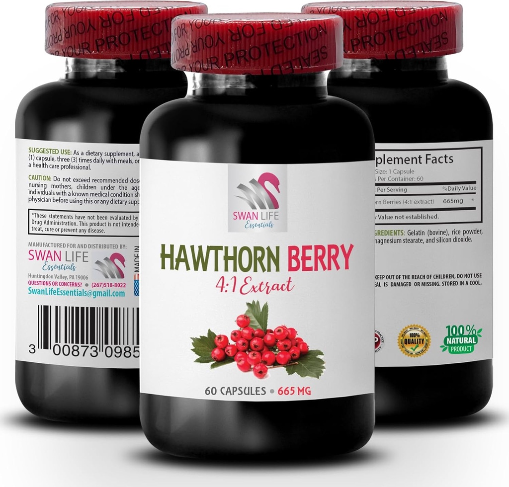 תוספת ברי - HAWTHORN BERRIES EXTRACTCT - תוספת נוגד חמצון עבור נשים, פירות יער נוגדי חמצון, תערובת ברי חמצון נוגד חמצון, נוגד חמצון hawthorn, אנרגיית פירות יער פראית 1Bot 60Caps