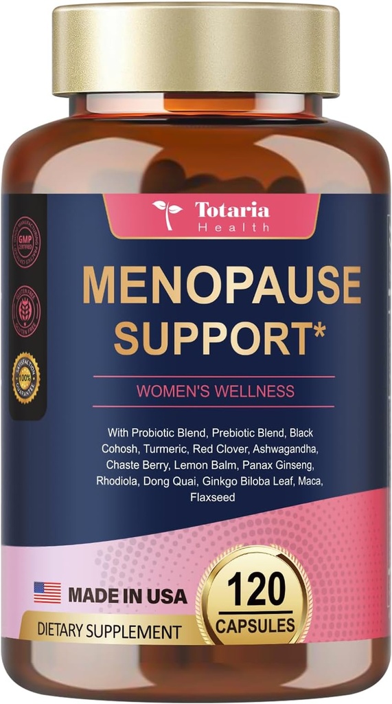 תוספי Menopause עבור נשים, Multibenefit & Complete Black Cohosh, Dong Quai Root ועוד להקות צמחיות, w / Powerful Probiotic & Prebiotic