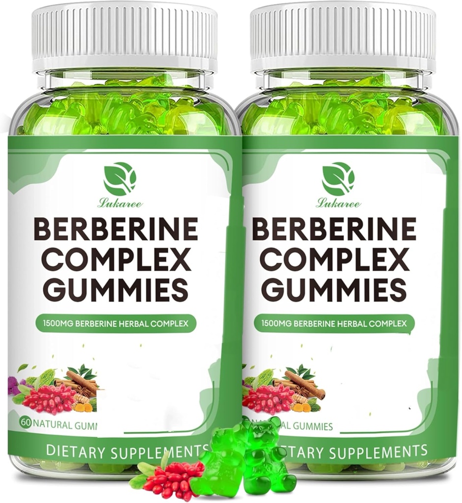 Bberine Complex Gummies- Berberine עם Ceylon Cinnamon, Turmeric, Milk Thistle Bitter Melon עבור סך הכל Immune Health -120 Counts