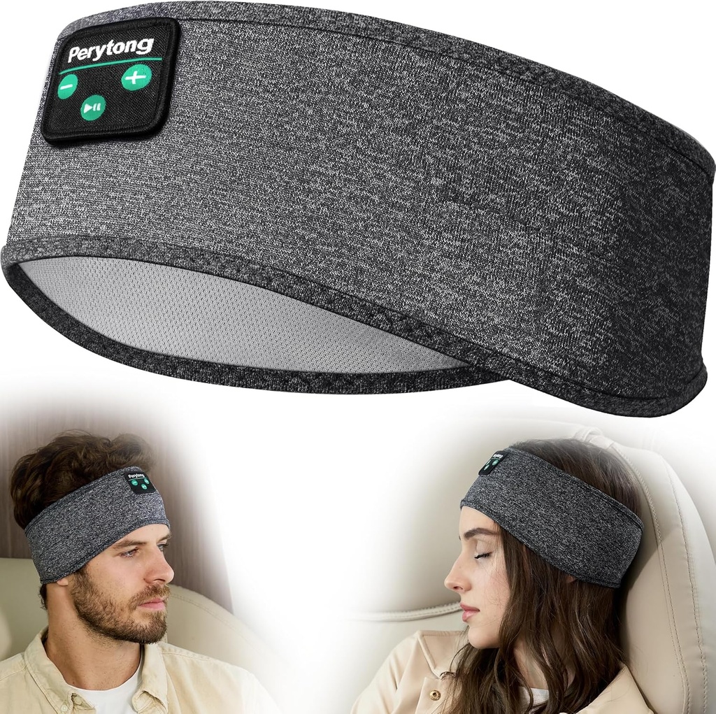 Perytong Sleep Headband - Bluetooth Sleep Headphones for Side Sleepers - Headphones for Sleep Comfort Headband with Thin Speaker