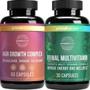 פרימיצ'ר שיער צמיחה & Multivitamin תוספי עבור נשים וגברים רבים קפסולות ויטמין ואת שיער תרכובת גלולות Bundle