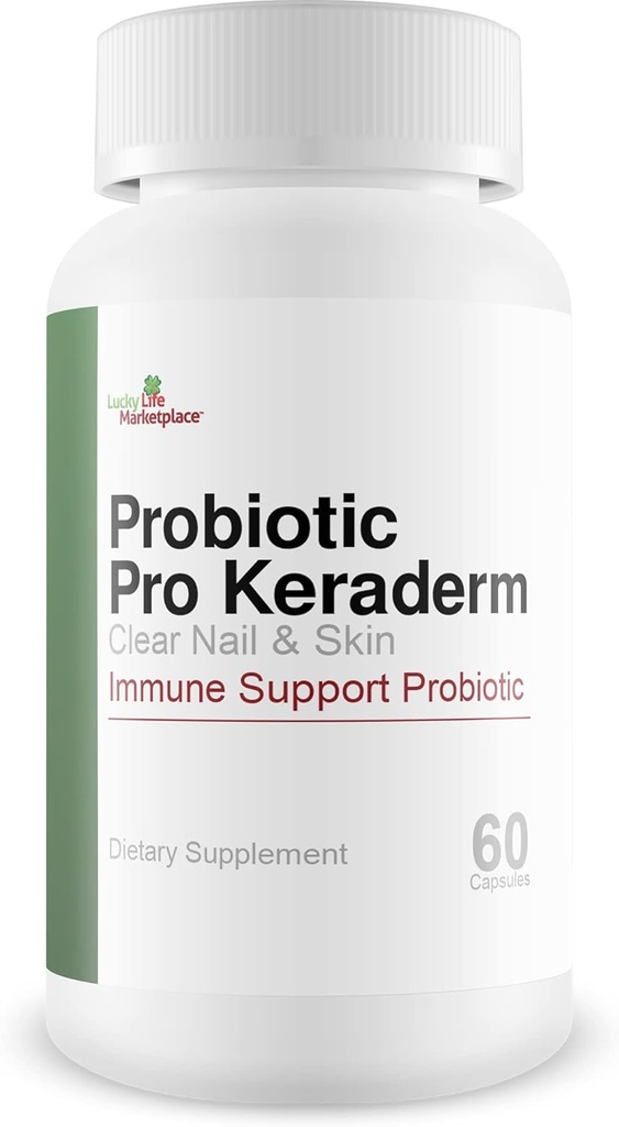 Probiotic Pro Keraderm - Probiotic Immune Support - Targeted Nailed & Skin פורמולה כדי לקדם בריאות Toenails & Feet - עזרה ברגל Hygiene מבפנים החוצה - עזרה תיקון & Stimulate Clear Nail
