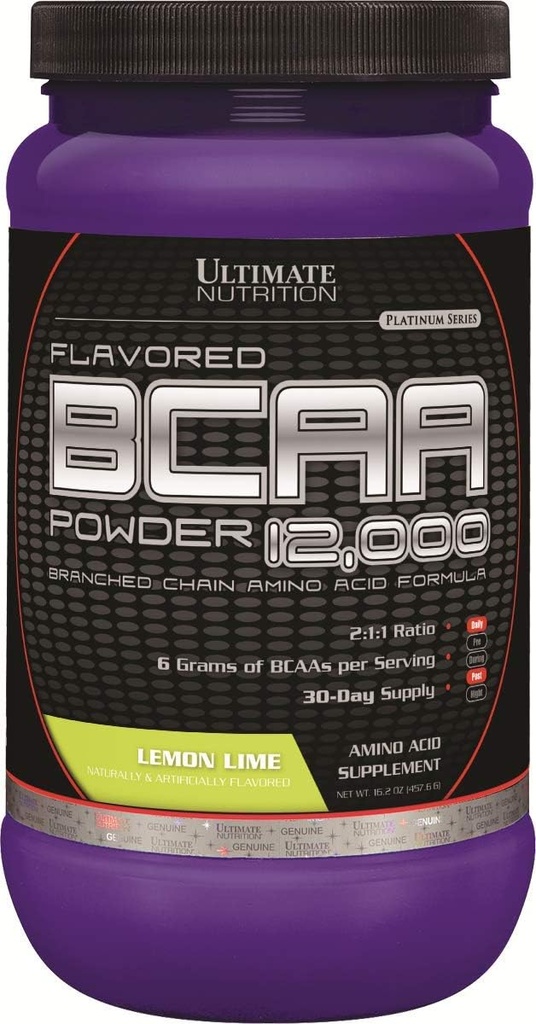 תזונה נכונה אבקת BCAA 12,000, Post Workout Recovery לשתות, 3g Leucine 1.5g Valine 1.5g Isoleucine, שרשרת שרשרת Amino Acids תוספי עבור שריר התאוששות, 60 משרתים, לימון Lime