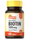 Sundance High Potency Biotin 1000 mcg תוסף | Essential B ויטמין Tablet | Vegetarian, non-GMO & Gluten Free