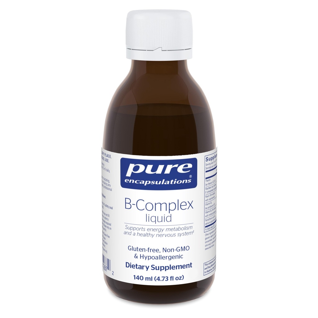 Pure Encapsulations B-Complex נוזלי ויטמין B מורכב - עבור Nerve & Energy Metabolism * - Gluten Free & Vegetarian - 4.73 oz (140 mL)