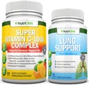 Super ויטמין C Complex Tablets & Lung תמיכה קפסולות Combo - Targeted Lung Health Support
