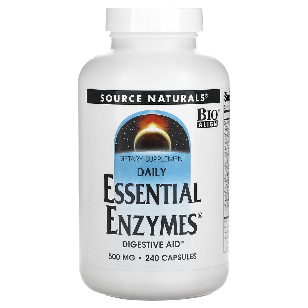 מקור טבעי Enzymes 500 מ"ג Bio-Aligned Multiple Supplement Herbal Defense for Digestion, Gas & Constipation Relief & Daily Digestive Health - תמיכה במערכת החיסון חזקה - 120 VegiCaps