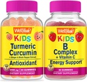 ובכן, ילדים + B מורכב ילדים, חניכיים Bundle - גדול Tasting, ויטמין תוסף, Gluten Free, GMO חינם, Chewable Gummymy