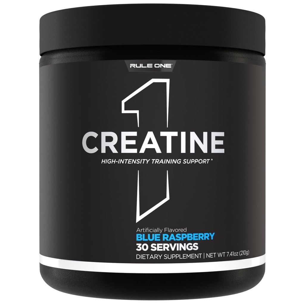 כלל 1 אבקת Creatine - Pure Micronized Creatine Monohydrate עבור פעילות אינטנסיבית גבוהה ו- Lean Body Mass תמיכה, פלמורed ו unflavored (30 משרתים, Blue Raspberry)