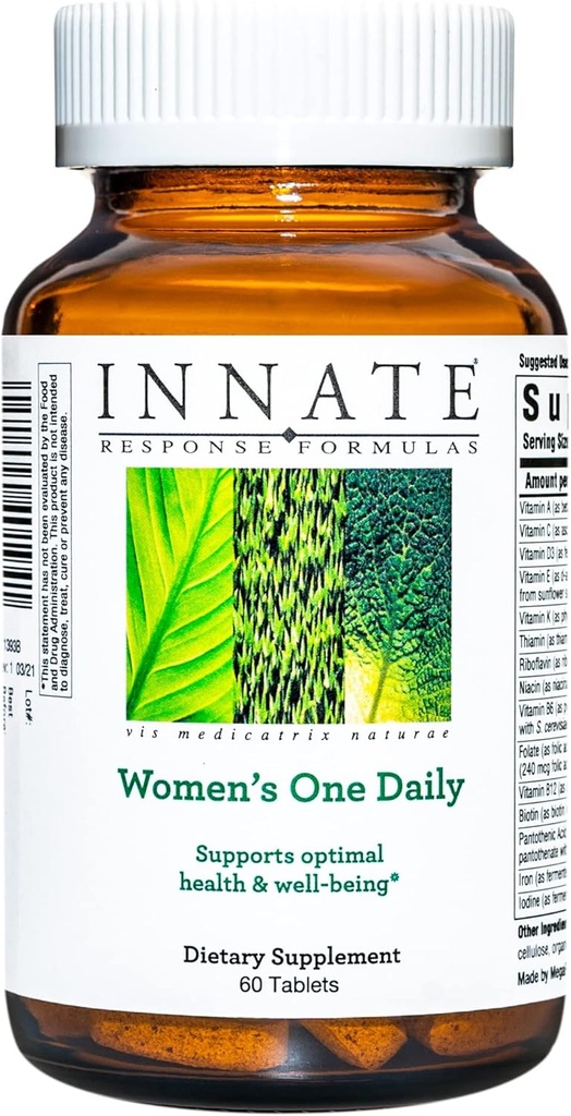 Innate Response פורמולה לנשים של יום אחד - דיילי Multivitamin לנשים - תמיכה בריאות אופטית ו- Well-Being - Vegetarian, non-GMO ו כשר - Made Without 9 Food Allergens - 60 טבליות