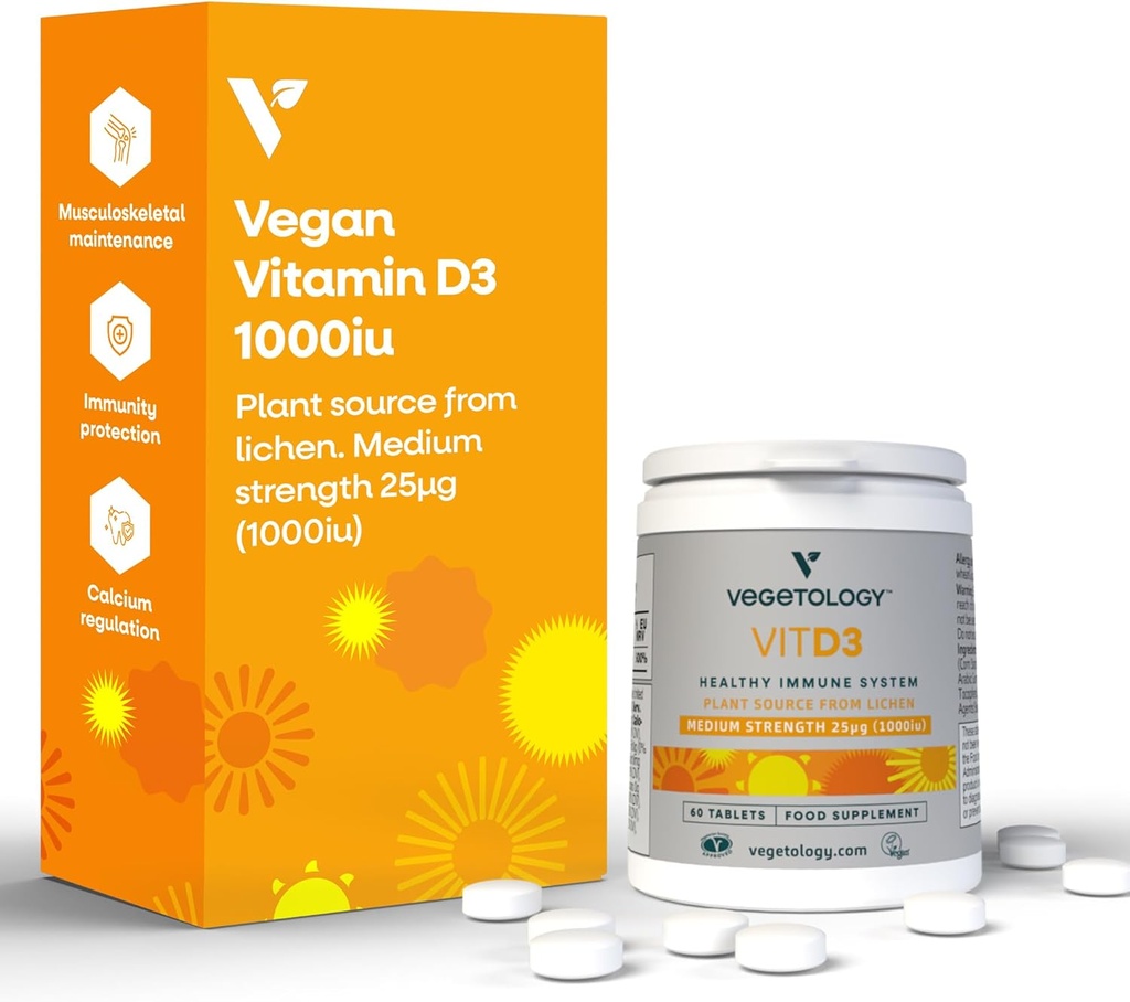ויטמין D3 טבליות - חוזק גבוה 62.5μg 2,500IU ויטמין D3 Cholecalciferol - טבעוני Gluten חינם VIT D3 ויטמינים (60Ct)