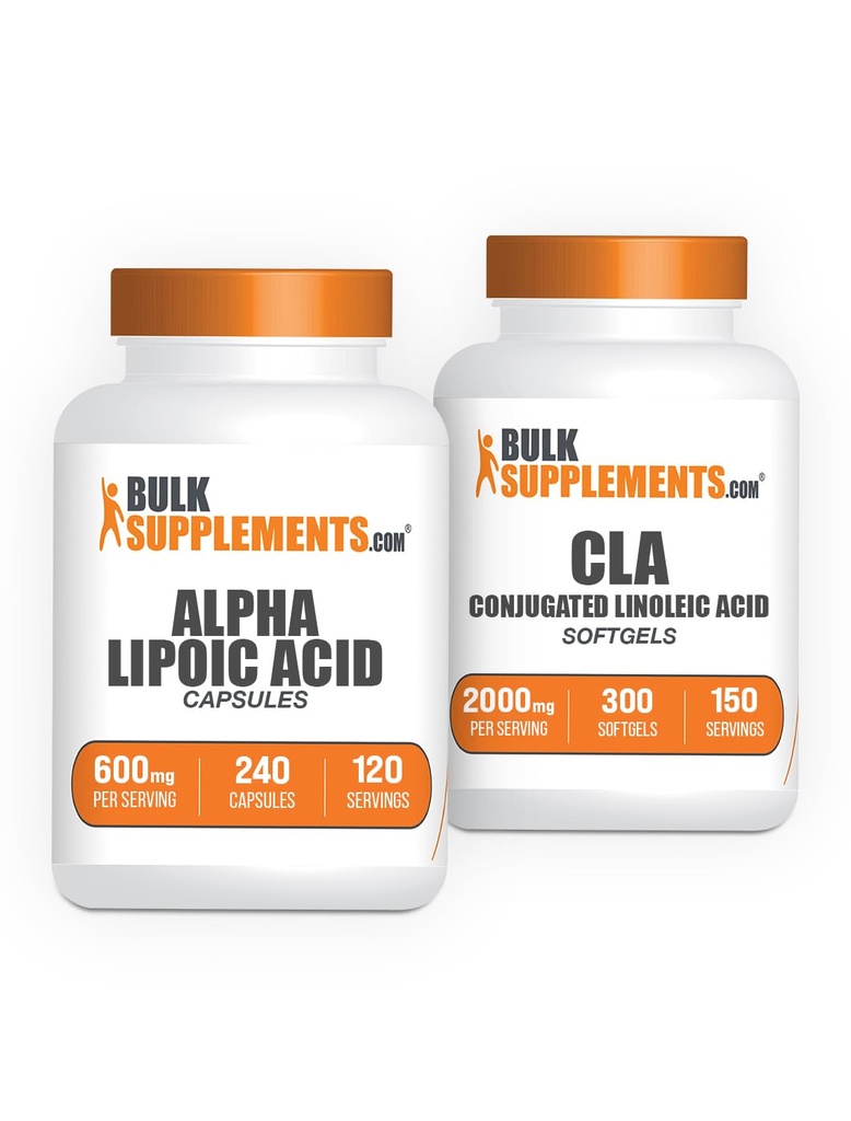 BulkSupplements Alpha Lipoic Acid כמוסות 240ct + CLA 2000 מ"ג Softgels 300ct Bundle