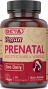 DEVA טבעוני Prenatal Multivitamin ומינרל תוסף - פעם-Per-Day פורמולה - ויטמינים A, C, D, E, K, B Complex, עם Folate & Chelated Iron - 90 טבליות coated, 1-Pack