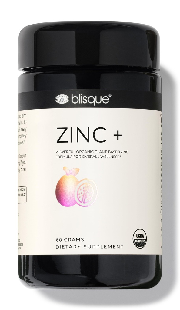 Blisque - תוסף אורגני Zinc שמקורו Guava Leaf | for Immune Support, Defense and Boost | with Ashwagandha, Aloe Vera, ג'ינג'ר ו Turmeric | אבקה | 60 גרמים