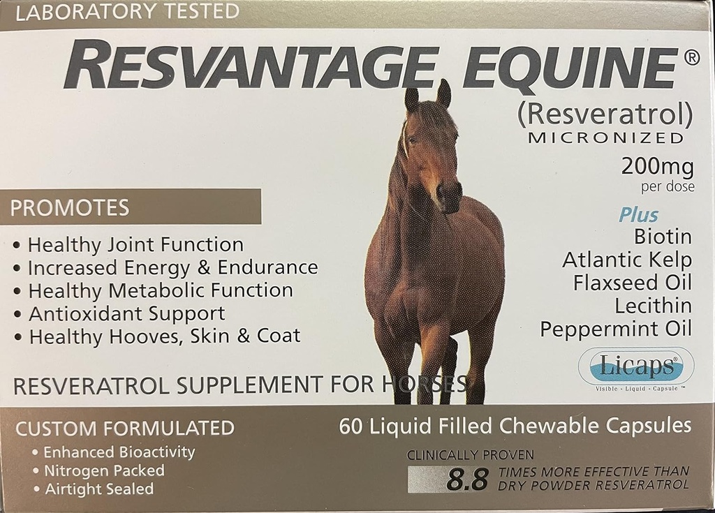תוספי Equine 60 resveratrol נוזל מלא קפסולות עבור סוסים