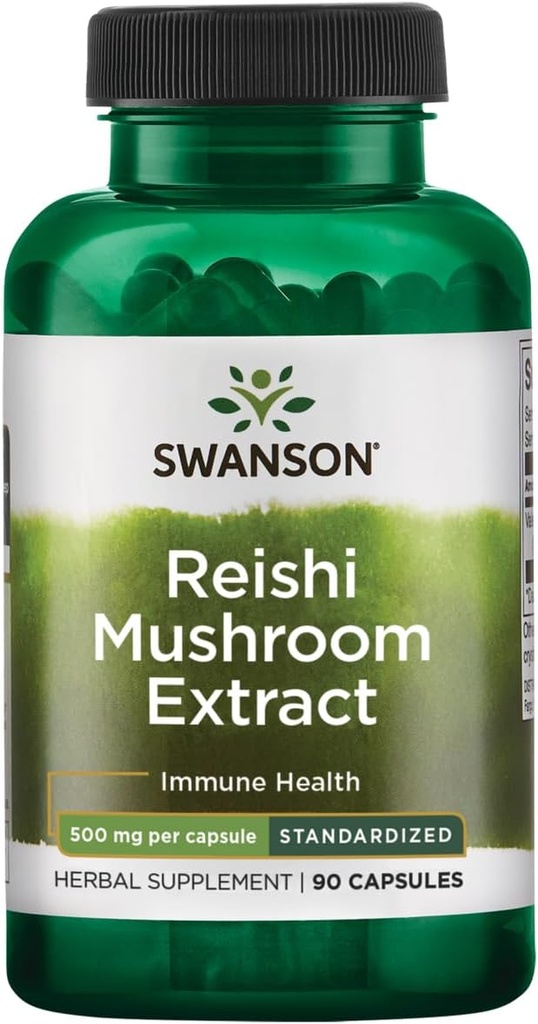 Swanson Reishi Mushroom 500 מיליגרם 90 קפסולות